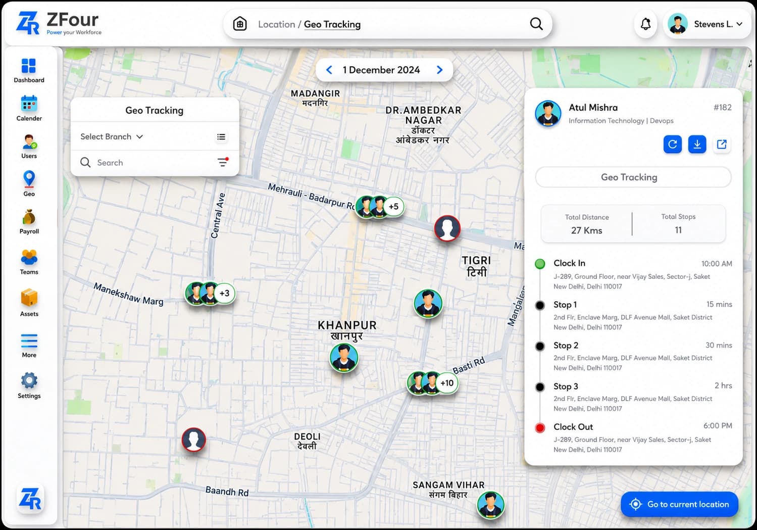 Geo Tracking Dashboard