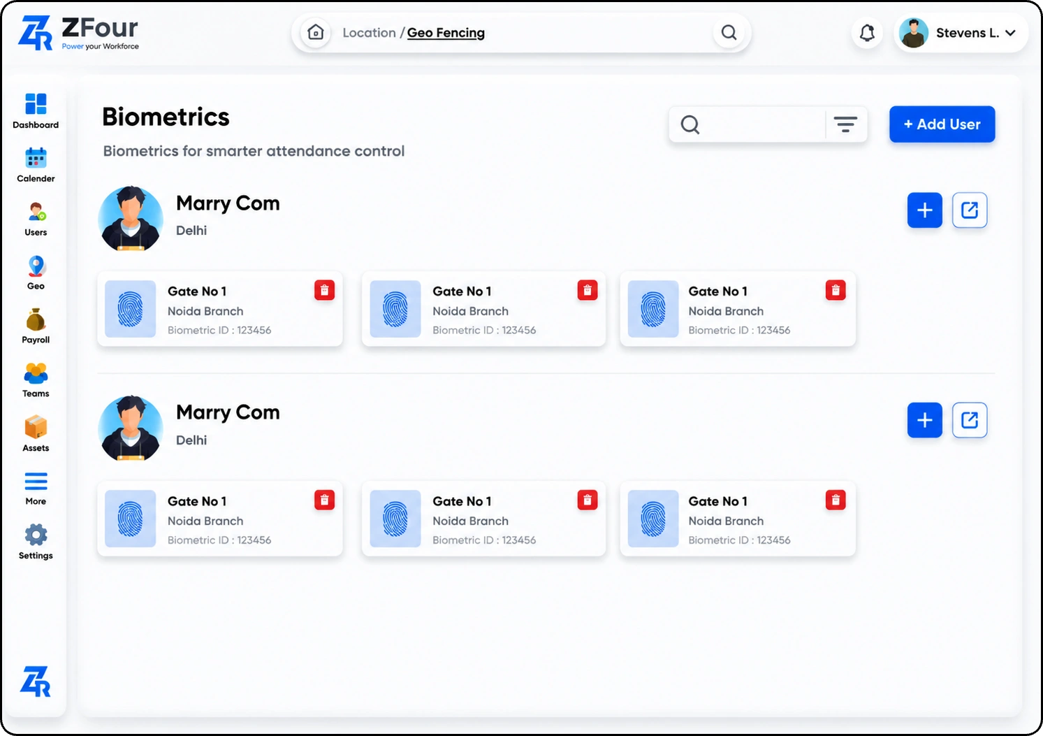 Biometric Integration Dashboard